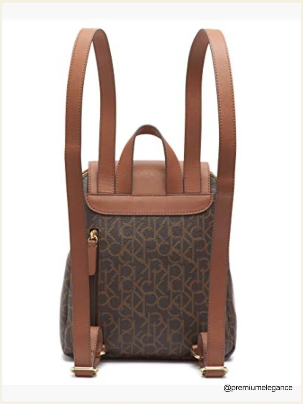 Signature Logo Flap Backpack, Anti-Theft Pocket, Adjustable Straps